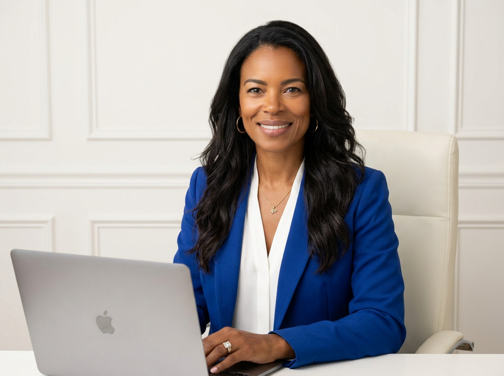 Professional AI Headshot Portrait - LinkedIn Profile Photo - Pearl & Indigo